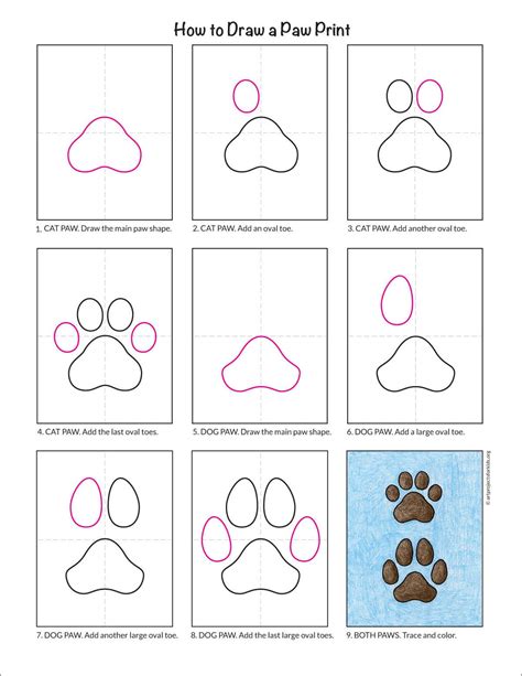 How to Draw a PAW PRINT .